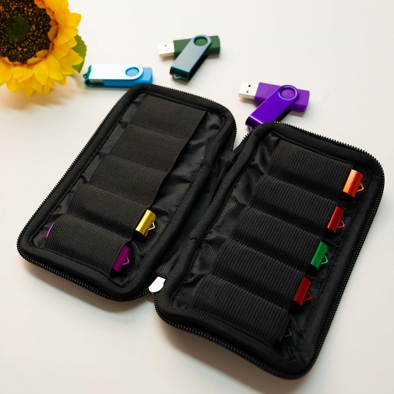 WesData Flash Drive Case, USB Drive Holder, Storage Bag for Thumb Drive, Light Weight and Easy to Put into Handbag, Protect and Store Small Items, 10 Slots Electronic Accessories Organizer - Image 5